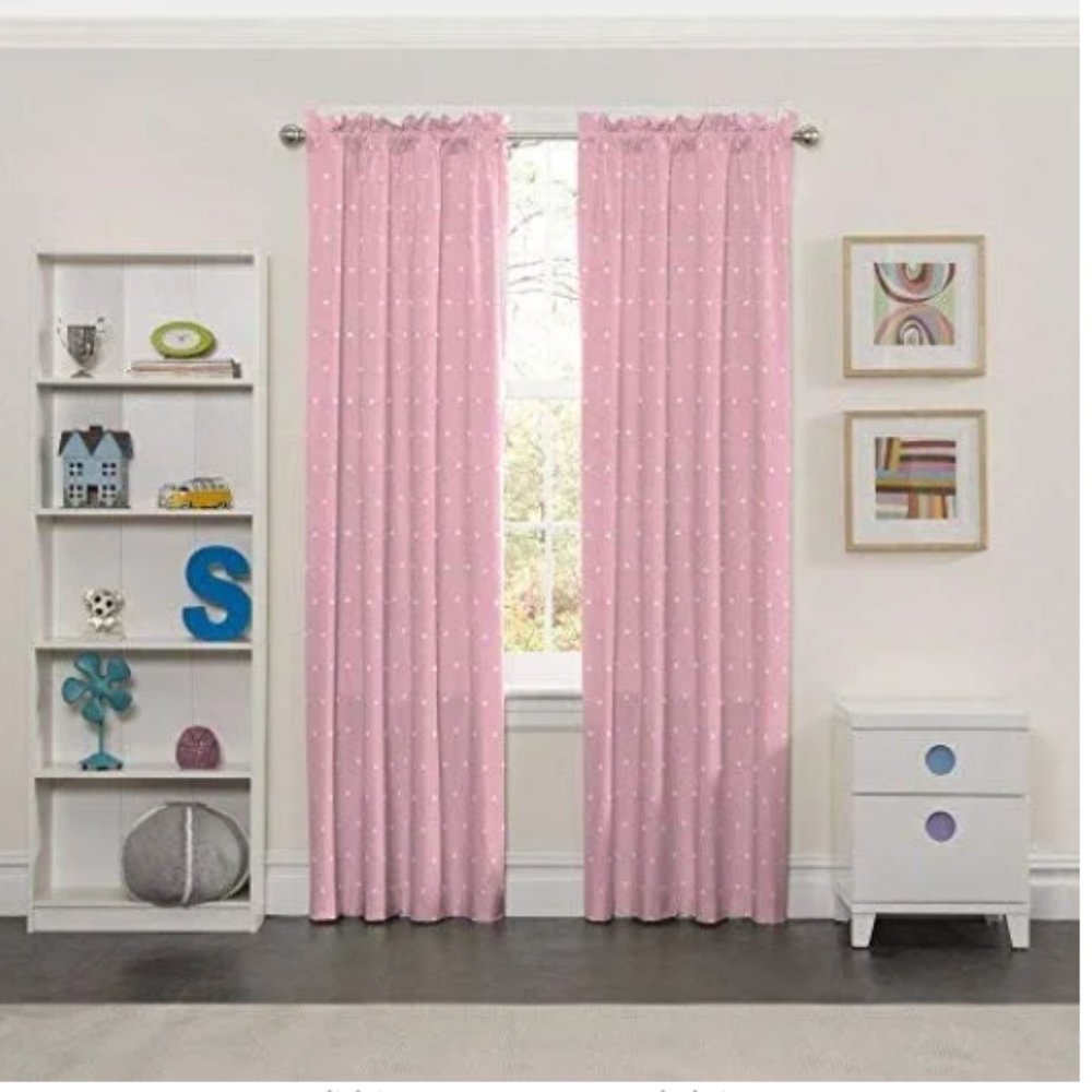 Eclipse Pink Thermal Insulated 2 panels Rod Pocket Room Darkening Curtains